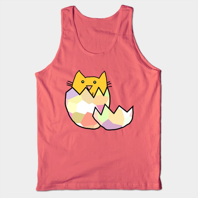 Cute Cat Hatching from Easter Egg as Kitten Tank Top by ellenhenryart